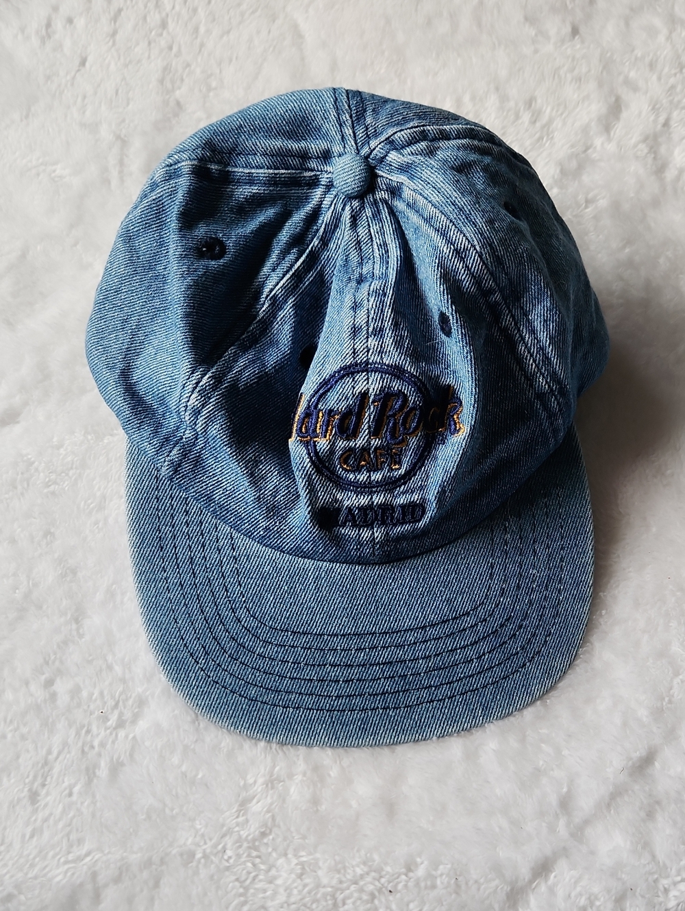 Hard Rock Cafe Madrid Denim Baseball Cap - Blue